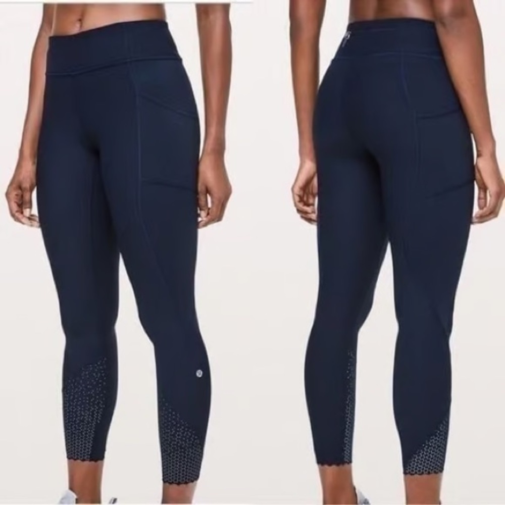 Lululemon Tight Stuff Tight II Ankle Reflective details Leggings sz 6